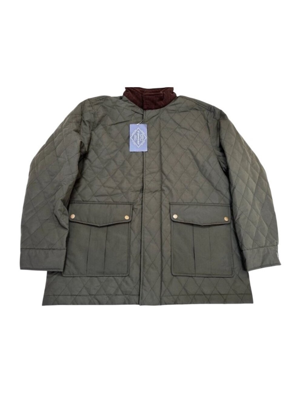 St. Johns Bay Mens Water Resistant Midweight Quilted Jacket Green L New with tag